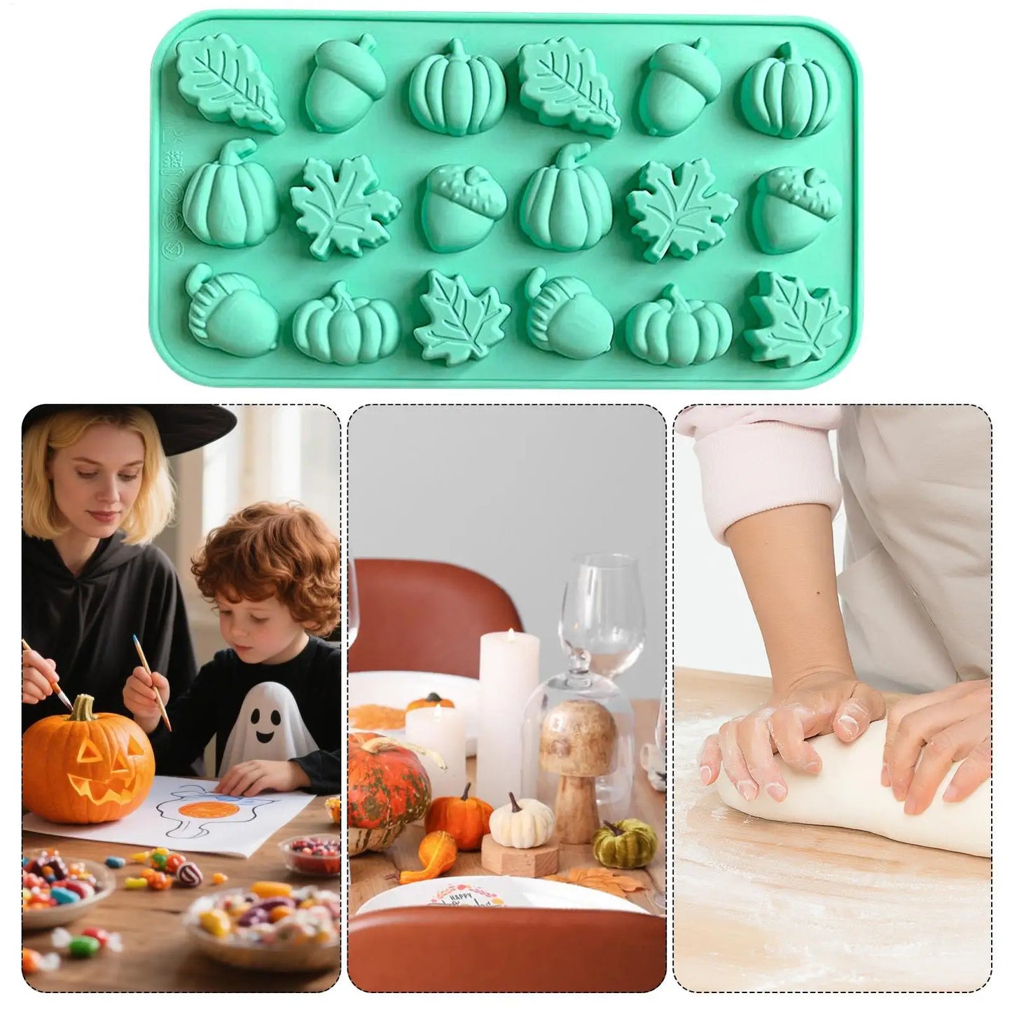 Bocados de Estación: Molde "Golden Fall" de 18 Cavidades 🍂🍪